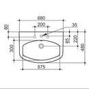 Ceramica Dolomite MIA Lavabo sospeso 68 x 48 cm