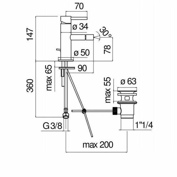 Nobili Acquerelli miscelatore bidet monocomando cromo