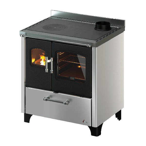 Cadel Smart 80 cucina a legna ventilata, rivestimento metallo