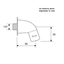 Braccio doccia River R790 antivandalo e anticalcare con soffione incorporato