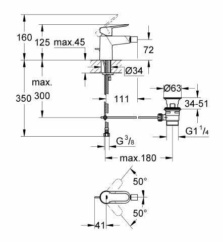 Grohe Bauedge miscelatore monocomando bidet cromo