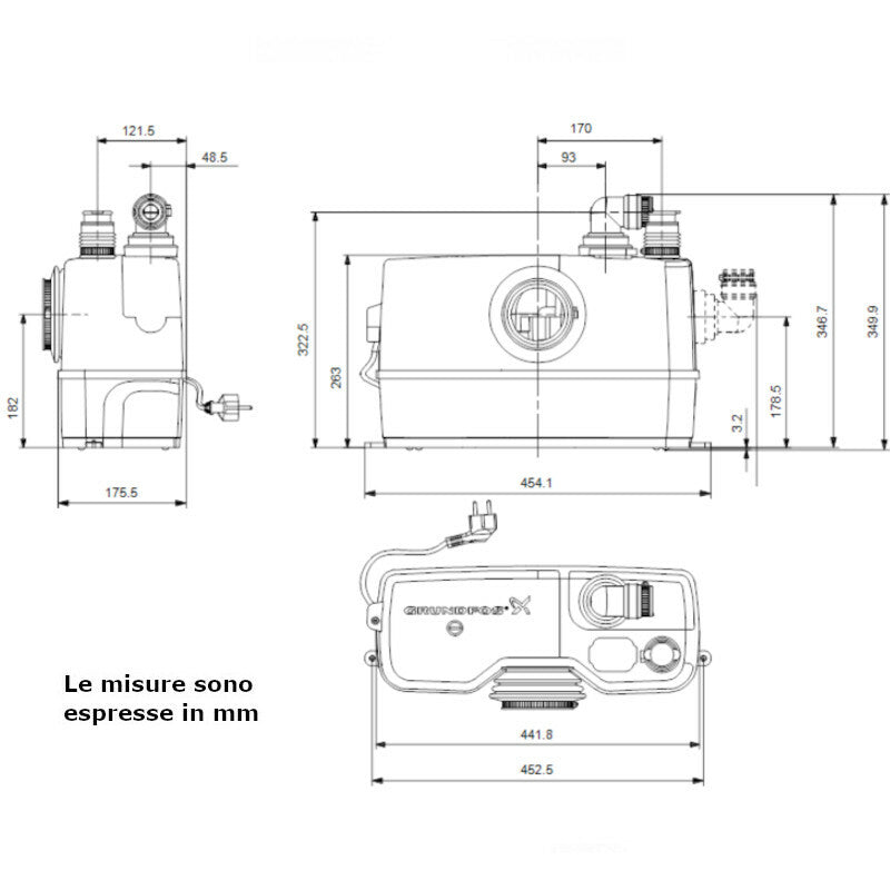 Stazione di sollevamento automatica Grundfos Sololift2 WC-1