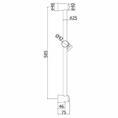 Paffoni Creta asta doccia scorrevole interasse 585mm cromo