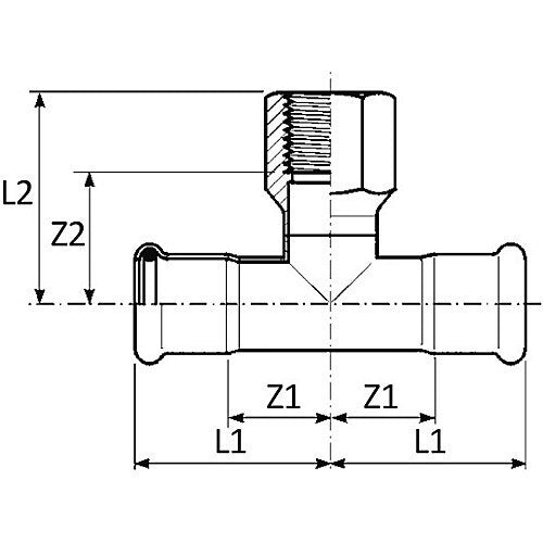 Tee a pressare con derivazione filettata femmina inox 189