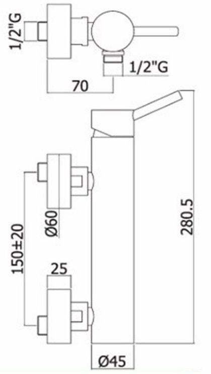 Paffoni Birillo miscelatore doccia esterno senza doccetta cromo
