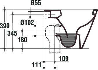 Ideal Standard TONIC Vaso a terra filo parete con sedile