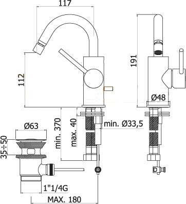 Paffoni Light miscelatore bidet con canna girevole cromo LIG137CR