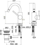 Paffoni Light miscelatore bidet con canna girevole cromo LIG137CR