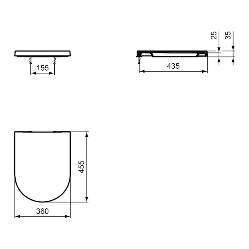 Ideal Standard Blend Curve copriwater originale a chiusura rallentata avvolgente slim bianco T376001