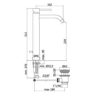 Paffoni Light mix lavabo prolungato con scarico auto cromo