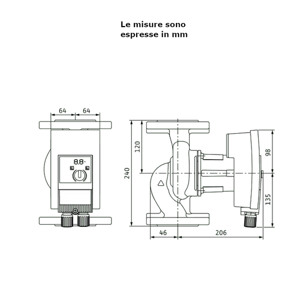 Wilo Yonos MAXO 50/0,5-8 pompa di circolazione elettronica 240 mm 0,23 kW 2120649