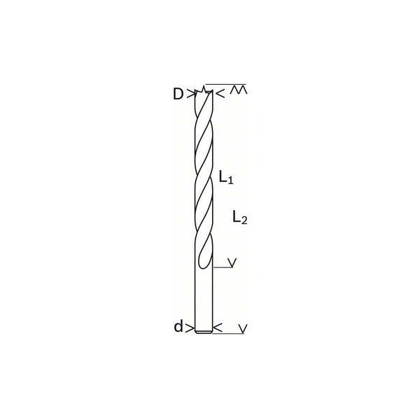 Bosch punta per legno, tagliente ad M 14 x 250 mm, diametro 10 mm