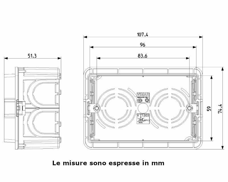Scatola da incasso 3 moduli 71303 Vimar