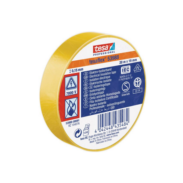 Nastro ISOLANTE 53988 giallo Tesa 19 mm x 20 m