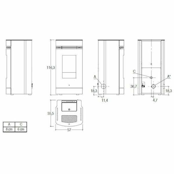 Superior Sally stufa a pellet 10,2 KW