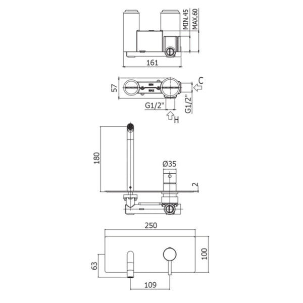 Miscelatore lavabo incasso Paffoni Light LIG105CR