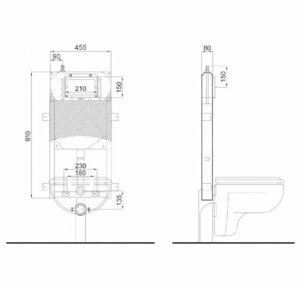 Kariba EKOfix 6 E modulo installazione vaso sospeso 6 litri