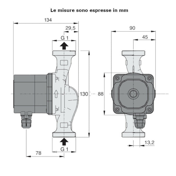 Calpeda NCE EL 15-60/130/ circolatore per impianti solari termici 42 W 70P14001000