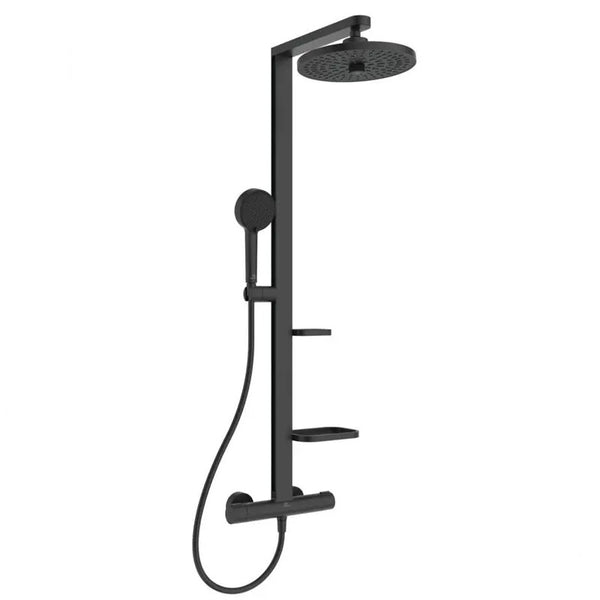 Colonna doccia Ceratherm Alu+ BD583XG Ideal Standard con doccetta e soffione nero seta opaco