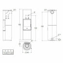 Piazzetta E924 A-H BCS stufa a legna, scarico superiore, base fissa
