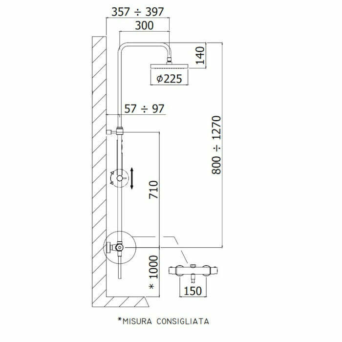 Paffoni Mini Birillo colonna doccia con deviatore e flessibile