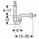 Geberit sifone curvo per lavabo e bidet scarico orizzontale