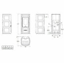 Piazzetta P220 C W/B stufa a pellet 8,5 kW scarico posteriore e basamento