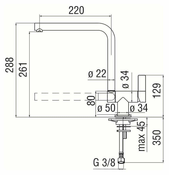 Nobili Flag miscelatore lavello sottofinestra bocca girevole cromato
