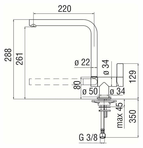 Nobili Flag miscelatore lavello sottofinestra bocca girevole cromato