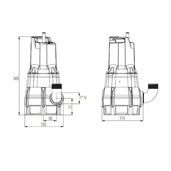 Feka 600 T-NA 40 TH pompa sommergibile senza galleggiante 0,5 kW