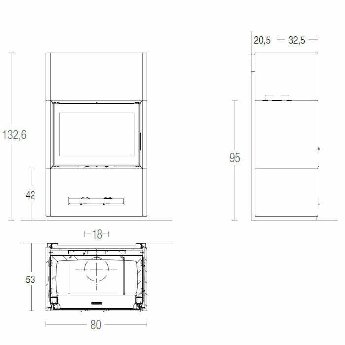 Piazzetta BERNA MC 70/51 stufa caminetto a legna 11 kW