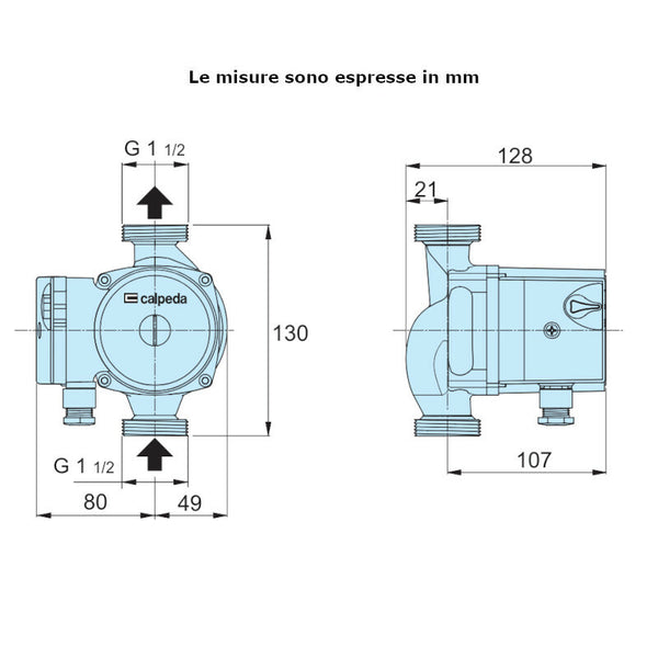 Circolatore sanitario NCS3 25-50/130 Calpeda 91 W