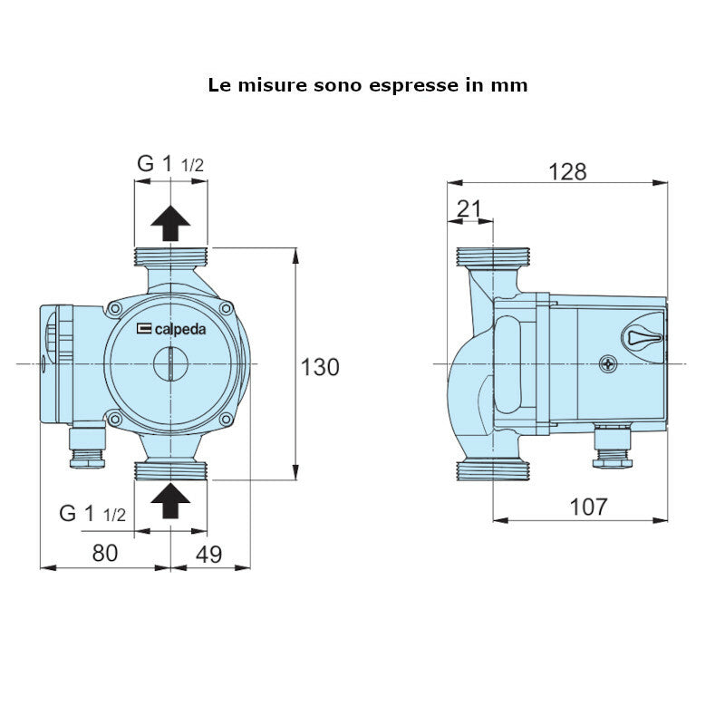 Circolatore sanitario NCS3 25-50/130 Calpeda 91 W