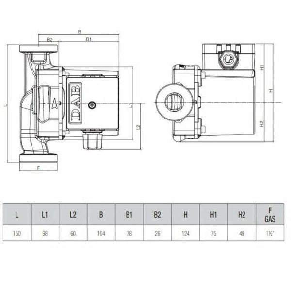 Dab VS 35/150 M circolatore a rotore bagnato acqua calda 55 W