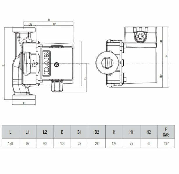 Dab VS 35/150 M circolatore a rotore bagnato acqua calda 55 W