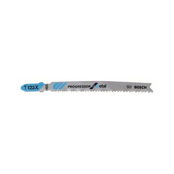 Bosch Progressor for Metal T 123 XF lama per seghetto alternativo BIM, stradata, fresata, set 5 pezzi