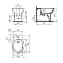 Bidet a terra Eurovit W330501 Ideal Standard monoforo bianco lucido