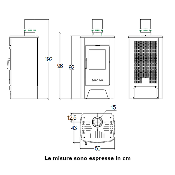 Stufa a legna Mirta Superior 6 KW