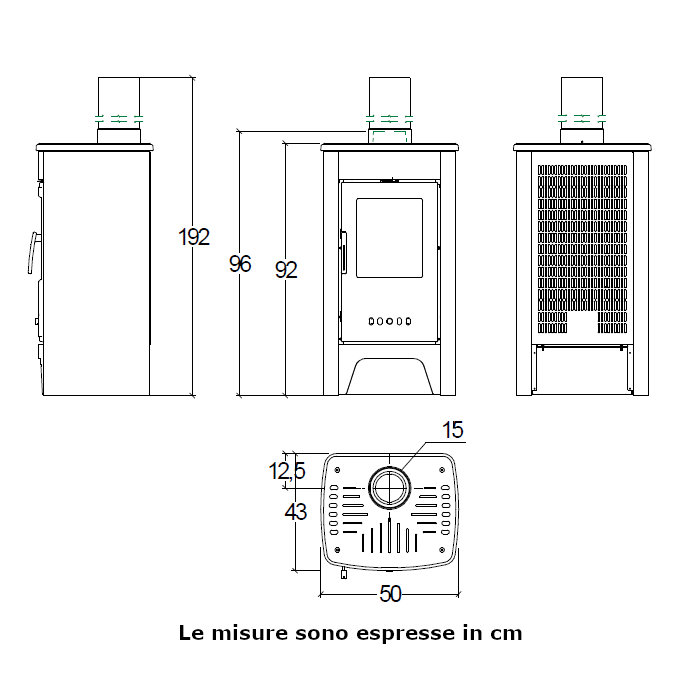 Stufa a legna Mirta Superior 6 KW