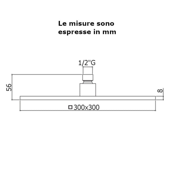Soffione doccia quadrato ZSOF078 SYNCRO KING Paffoni ispezionabile 300X300 nero