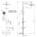 Ideal Standard Ceratherm Alu+ colonna doccia con miscelatore termostatico, doccetta e soffione nero seta opaco BD583XG