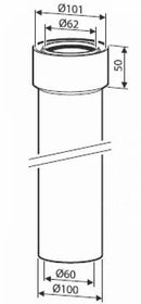 Bosch-Junkers prolunga concentrica Ø60/100 mm lunghezza 350 mm AZ 363