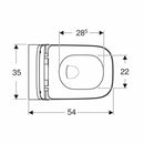 Geberit Smyle Square Rimfree set vaso sospeso a cacciata e sedile