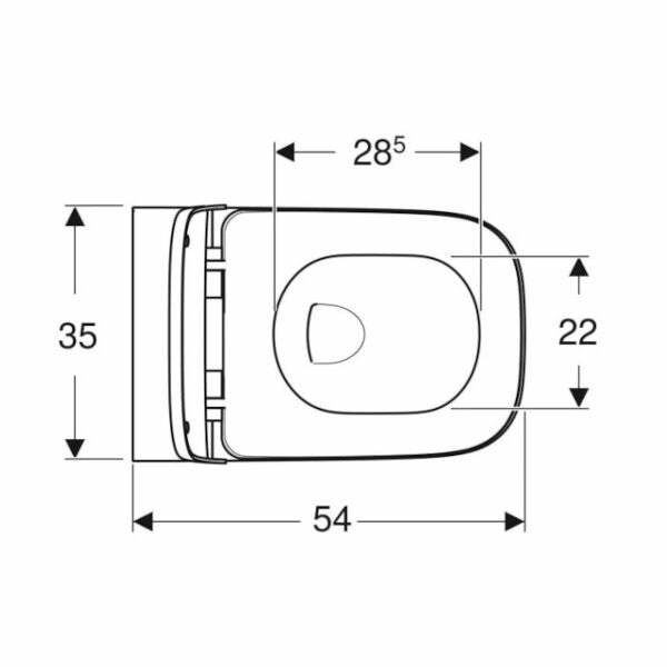 Geberit Smyle Square Rimfree set vaso sospeso a cacciata e sedile