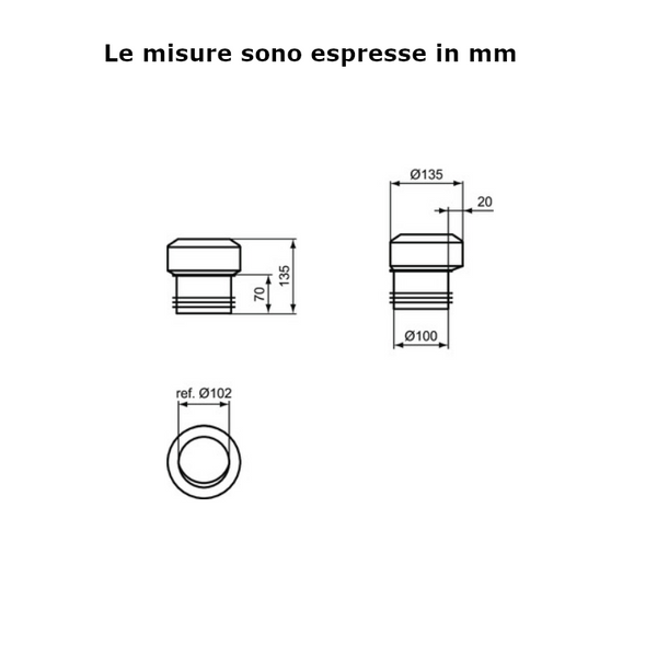 Ideal Standard Multisuite curva tecnica T002867 per vaso a terra filo parete Tonic II