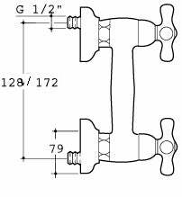 Ideal Standard AZIMUTH rubinetto doppio comando doccia esterno