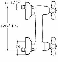 Ideal Standard AZIMUTH rubinetto doppio comando doccia esterno