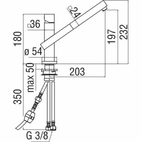 Nobili Tower miscelatore lavello con doccetta cromo