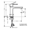 Miscelatore lavabo 110 Rebris S Hansgrohe 72520000 CoolStart senza scarico