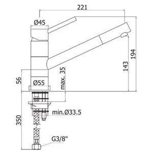 Paffoni Birillo miscelatore lavello con canna snodata cromo